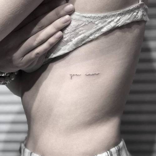 By Chang, done at West 4 Tattoo, Manhattan.... small;chang;line art;languages;rib;tiny;ifttt;little;english;you can;lettering;quotes;english tattoo quotes;fine line