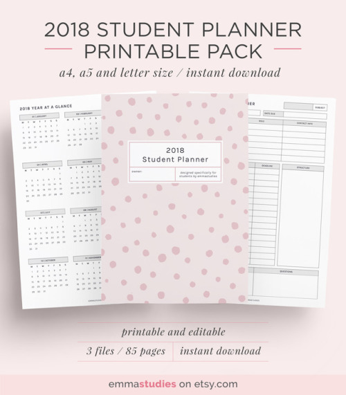 emmastudies:2018 Student Planner Printable PackSuper excited...