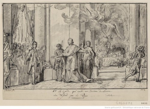 Allegory of the Death of Louis XV by Jean-Bearnard Restout, 1774.[credit: Bibliothèque nationale de France, département Estampes et photographie]