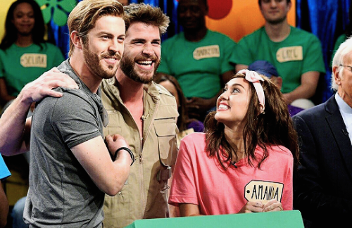 mileycyrusdaily:Miley and Liam Hemsworth during SNL !