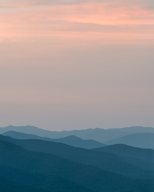 Gradient colors of The Blue Ridge Mountains.