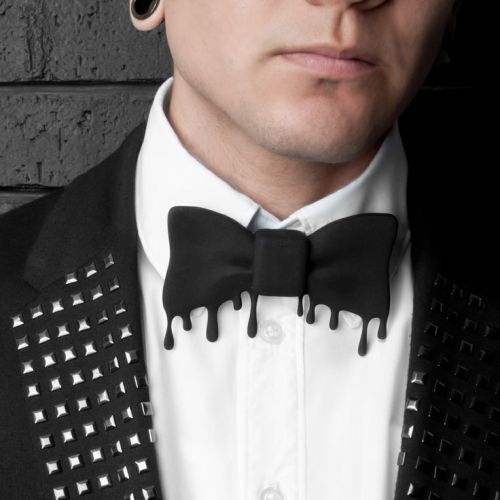 bow tie Black and White suited Mens Fashion