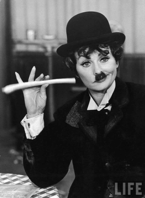 miss-vanilla:Lucille Ball as Charlie Chaplin, 50s.