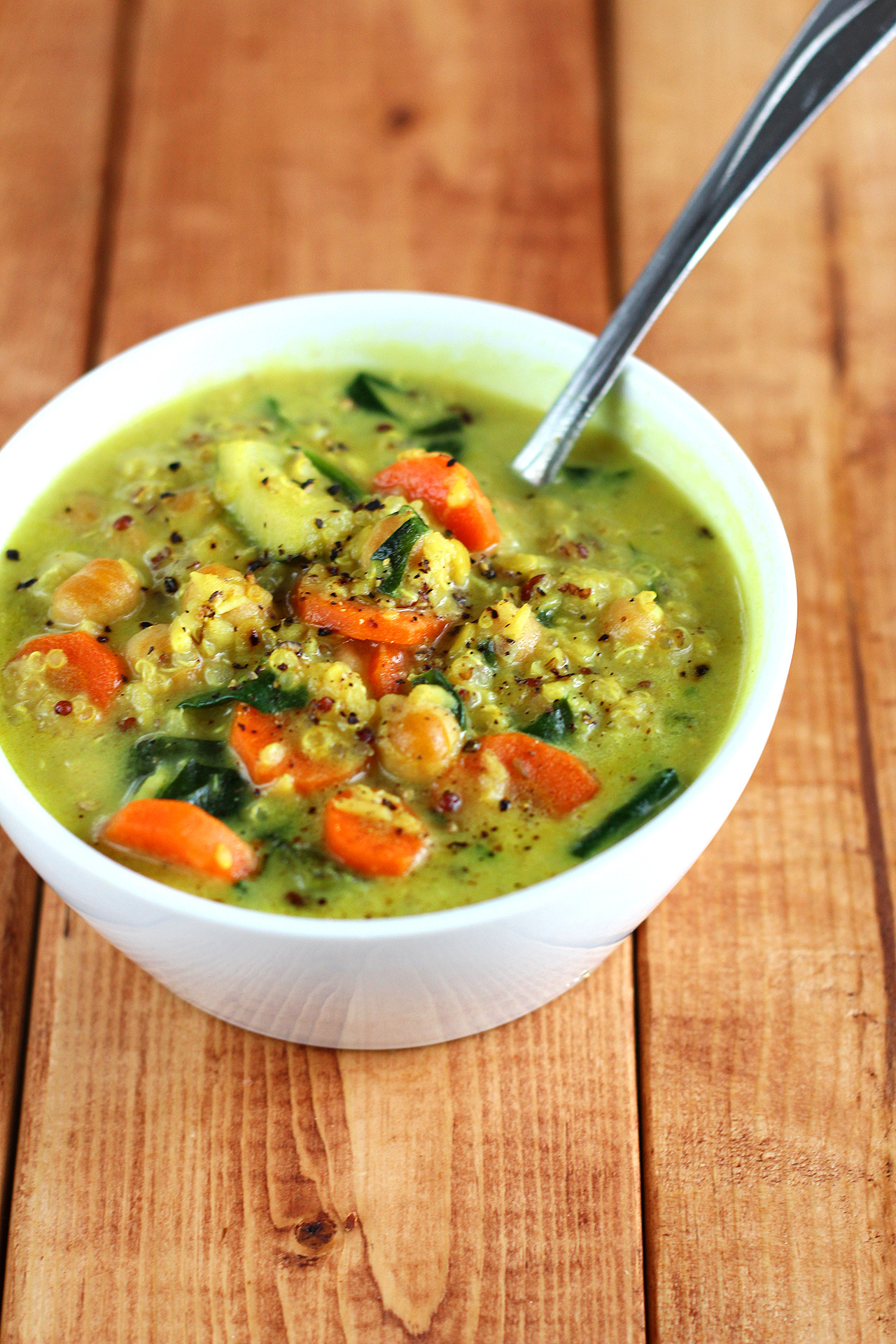 Chickpea & Vegetable Coconut Curry Soup. | Garden of Vegan
