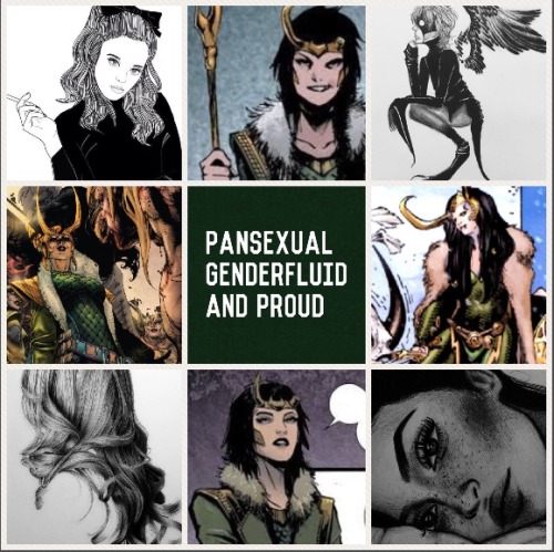 ace-and-bees:Pansexual genderfluid lady Loki and pencil art...