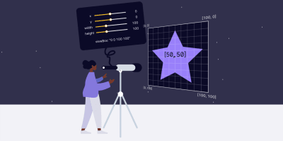 A person looking through a telescope watching a star shape