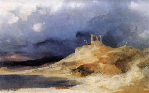 centuriespast:BLECHEN, KarlScaffold in Storm1833-35Oil on...