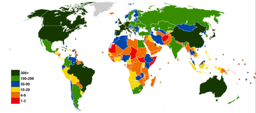 2016 Olympics delegation size by nation. - Maps on the Web