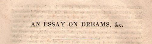 michaelmoonsbookshop:An essay on dreams &cchapter heading...