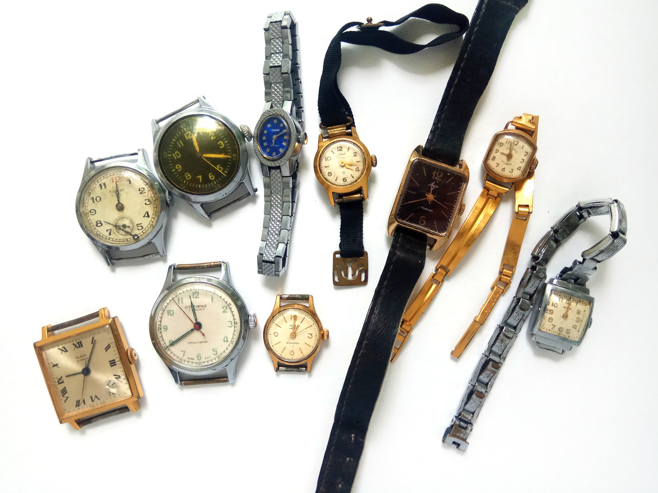 Vintage Soviet watches, lot of 10