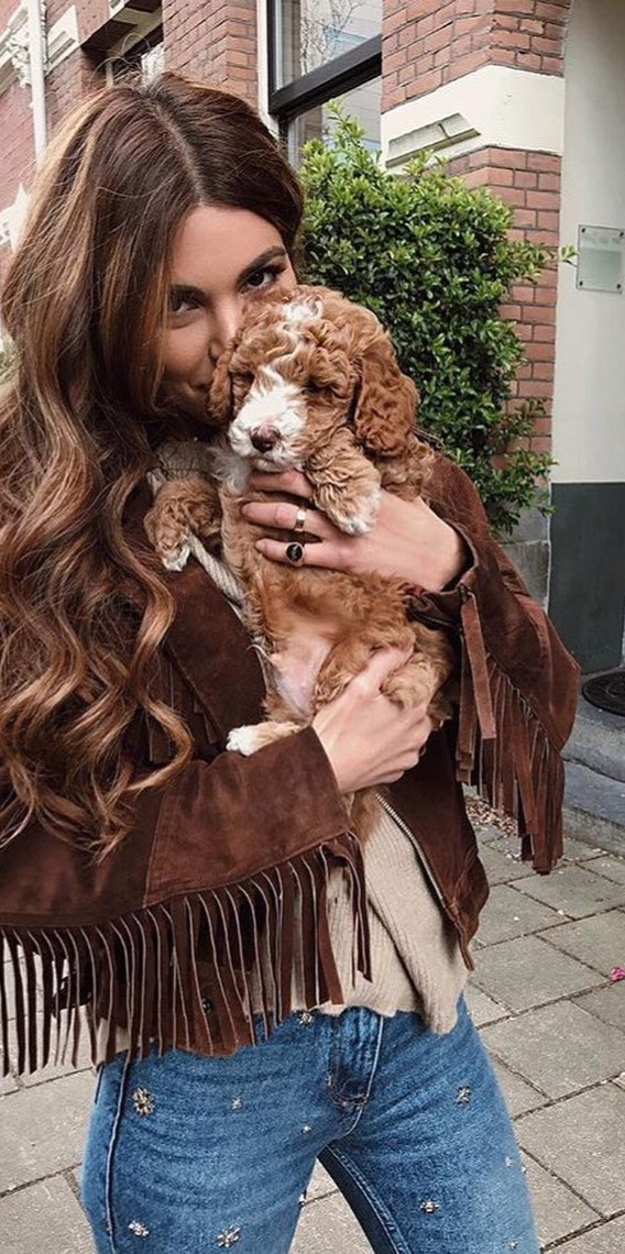 outfit, fashion industry, today, clothing, style  I really don't know if I should comment on this super cute puppy or on the perfect hair Photo credits: negin_mirsalehi   . . . . . . . . . . . . . . . , uoonyou , fpme , fashionista , ootd , ootw , sdblogger , whowhatwearing , wearitloveit , stylediaries , instagood , instastyle , inspo , streetstyle , ootd , lifestyleblogger , lookbook , fashionootd , outfitinspo , blog , blogger , personalstyle , thebloggerlife , thatsdarling , canadianblogger , canadiangirl , hairgoals , puppy , falllooks , perfectcurls , streetstyleluxe 