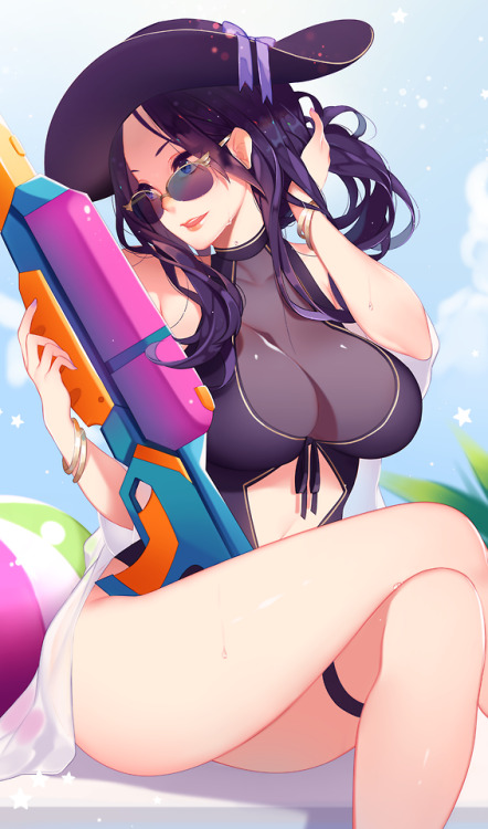 magickightyozakura:Pool party Caitlyn Artist: Nanoless