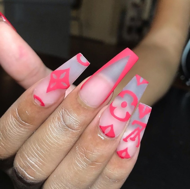 Coffin Louis Vuitton Supreme Nails - Nail and Manicure Trends