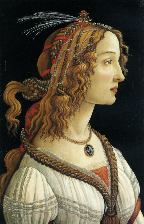 painting Sandro Botticelli Portrait of a Woman SImonetta Vespuci 1480 1485 Renaissance