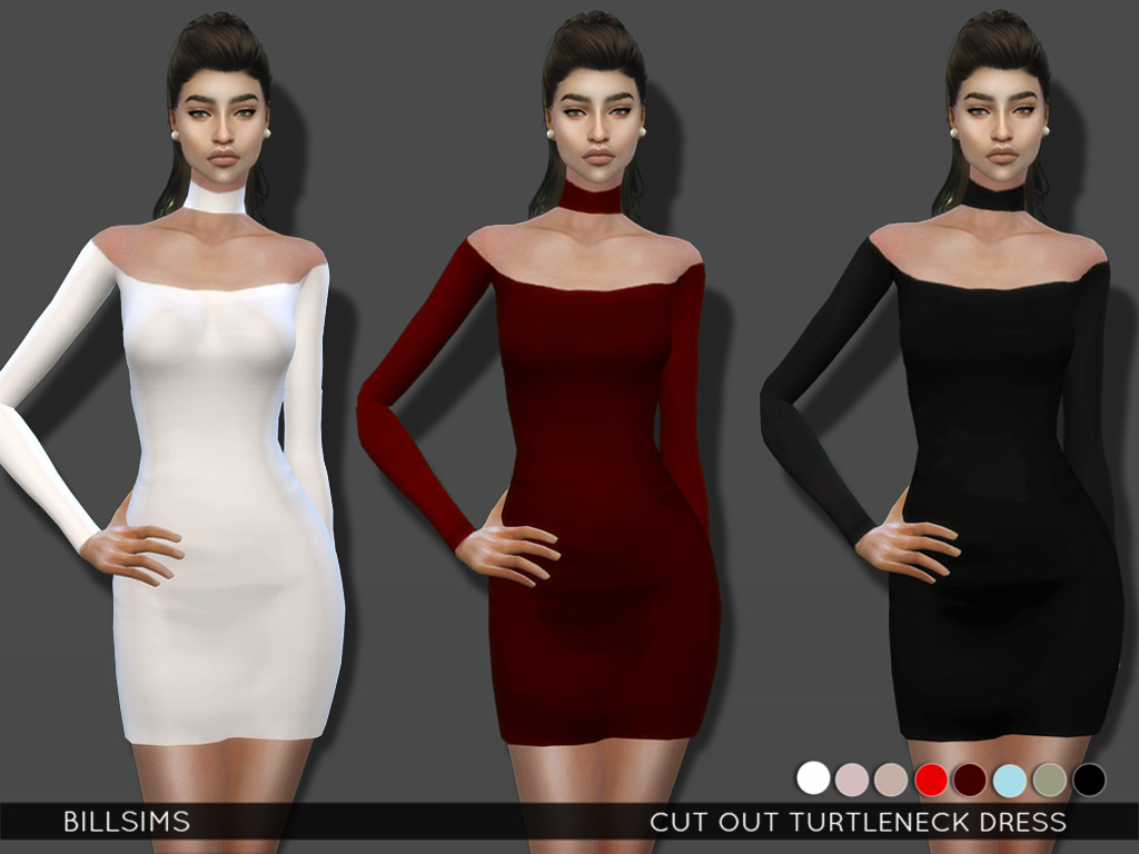 B I L L S I M S - Cut Out Turtleneck Dress (TS4) Female, Teen-Elder...