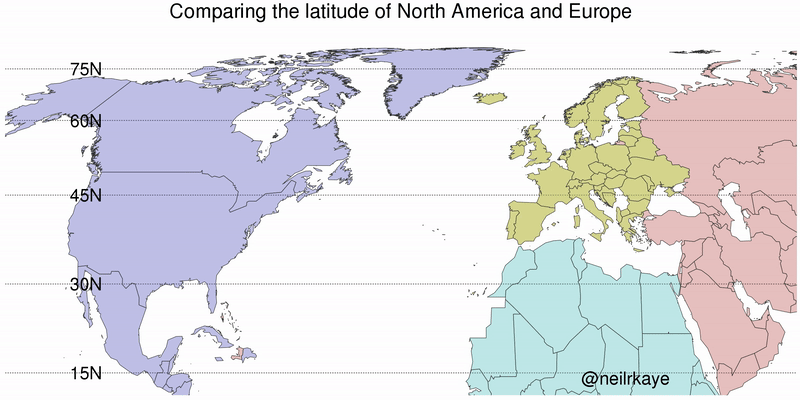 Comparing the latitude of Europe and North... - Maps on the Web