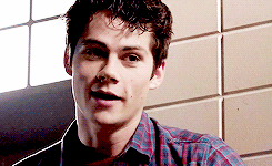 Dylan O'Brien with a mustache