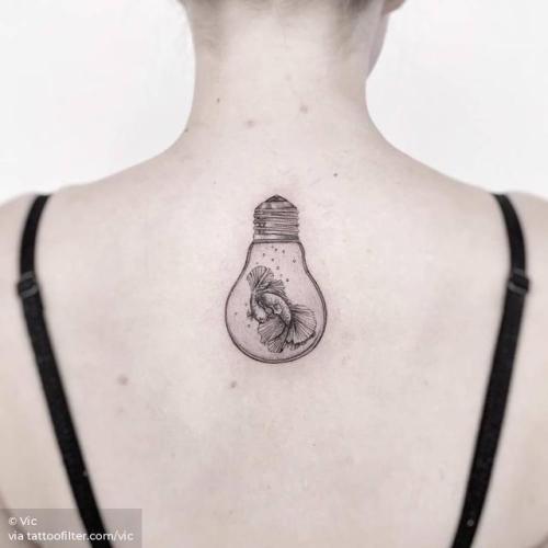 By Vic, done at Ink and Water Tattoo, Toronto.... small;betta splendens;lighting;single needle;animal;tiny;fish;ifttt;little;nature;light bulb;ocean;vic;other