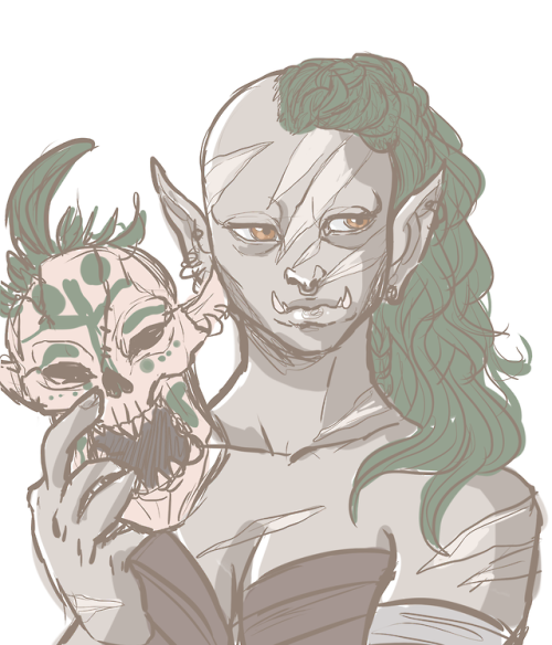 mizunosuzuka:Day one of Orctober, “Portrait”Han’ka, Laughing...