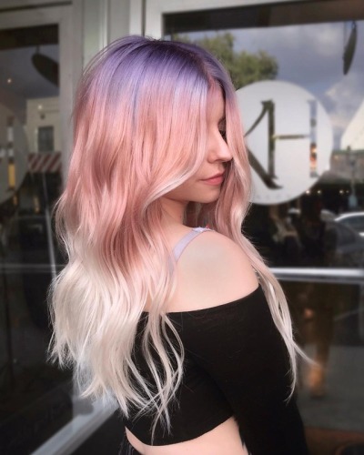 Purple Dip Dye On Blonde Hair Tumblr