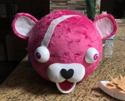 Cuddle Bear Leader Tumblr - fortnite cuddle team leader pink bear cosplay is like 90 done i probably shouldn t have made the eyes light up though lmao so creepy o