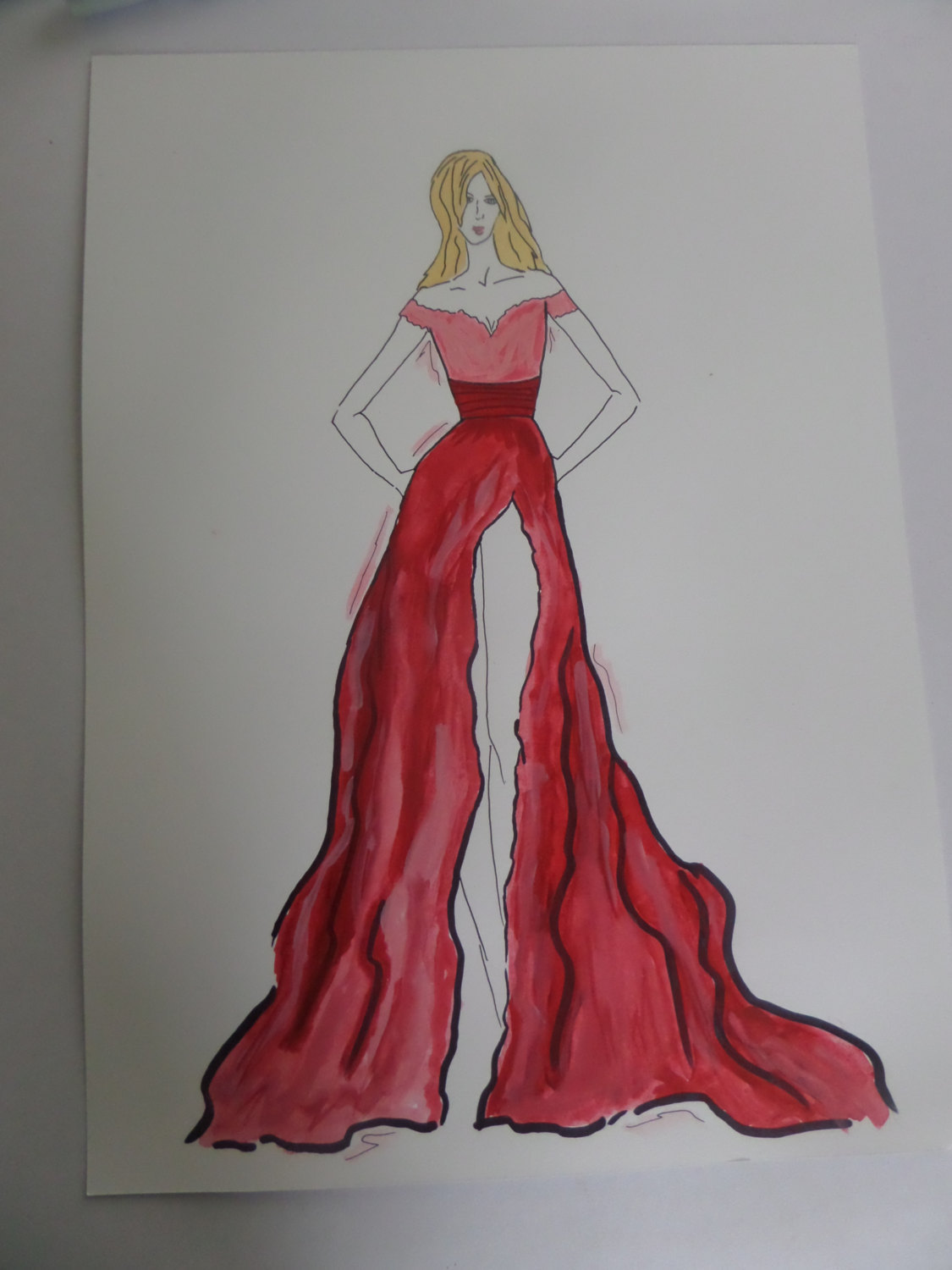 Designs For Them — Fashion Illustration red dress gown fashion design...