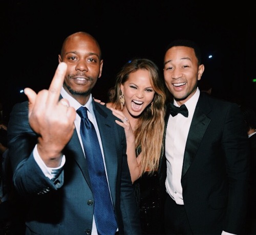 yongexhip:Dave Chappelle x Chrissy Teigen x John Legend