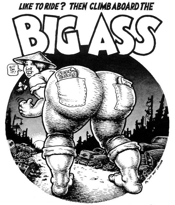 Art by Robert Crumb. He is of course known for his love of husky women.