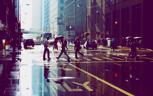 onlyseebeautifulthings:A rainy day in Chicago [1920x1080] via...