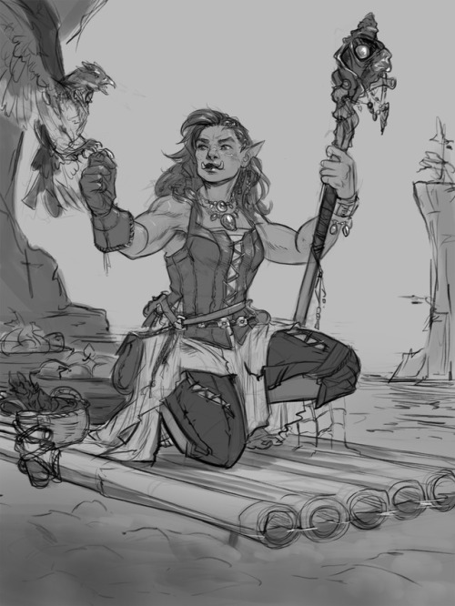 darantha:Patreon sketch of a coastal druid :D IDK, I felt like...