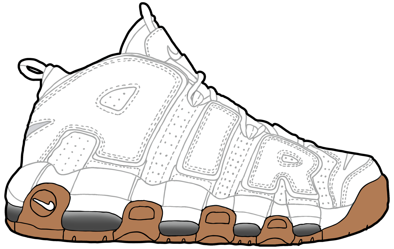 nike uptempo white gum