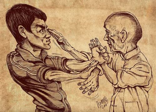 theblindninja:Bruce Lee and Ip Man - 黏手 Sticky Hands by Adam...