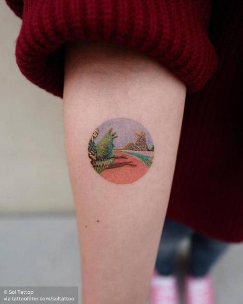 By Sol Tattoo, done at Studio by Sol, Seoul.... art;geometric shape;small;circle;contemporary;tiny;ifttt;little;david hockney;inner forearm;soltattoo