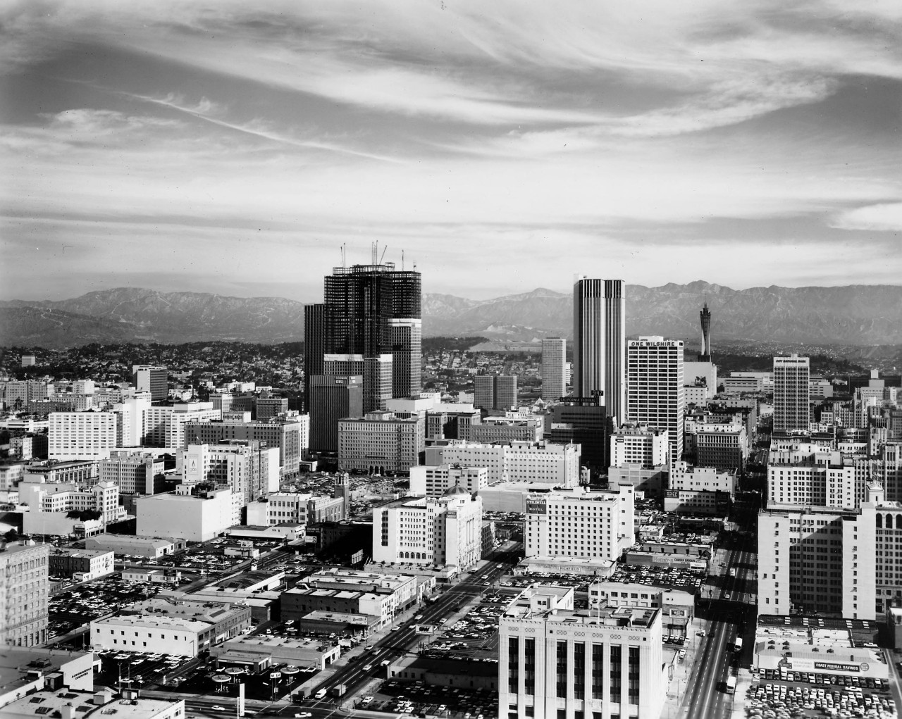 USC Libraries — Skyscrapers rise in downtown Los Angeles, 1970.