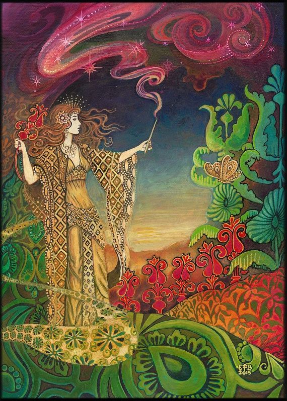 P S Y H A V E N Queen Of Wands By Emily Balivet Tarot Art