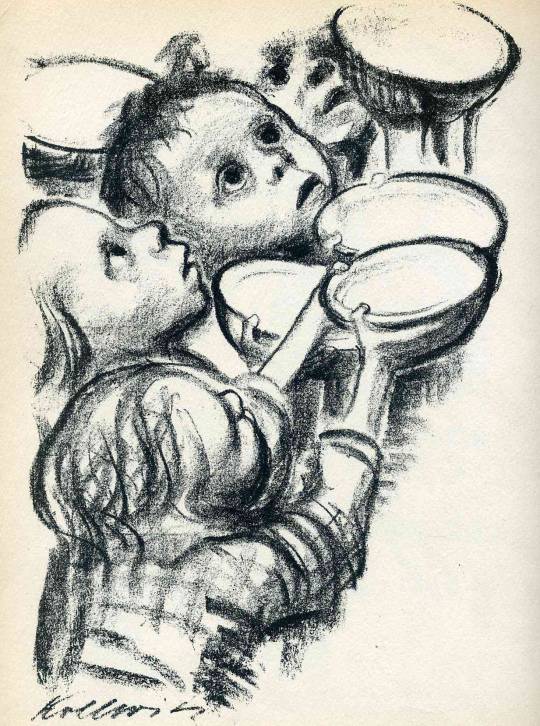 Germany’s children starve!, 1924, Kathe Kollwitz Medium: charcoal,paper