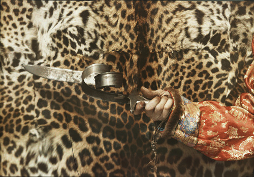 natgeofound:A Tibetan spiritual figure holds a Mongolian blade...