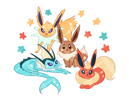 gigi-draws:gen 1 eeveelutions