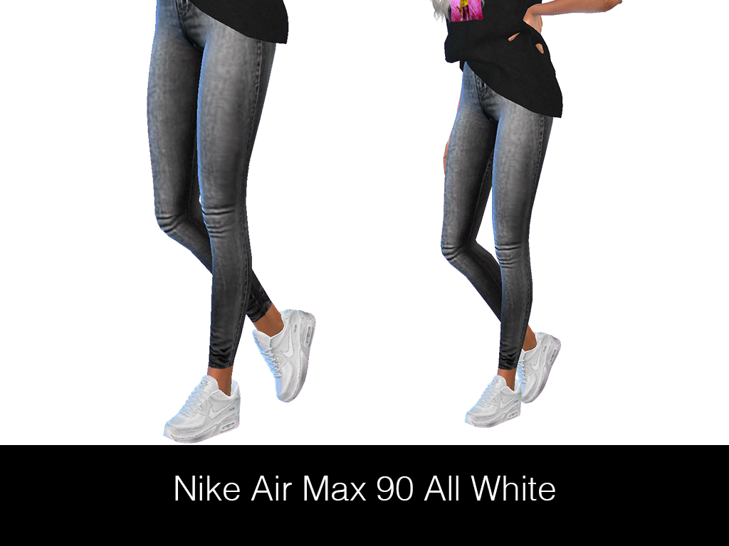 Streetwear for Sims 4 HypeSim – NIKE AIR MAX 90 ALL WHITE