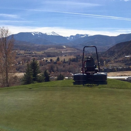 Out mowing greens today. (at Cordillera Valley Club)