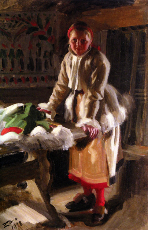 artist-zorn:A Girl from Mora, Anders...