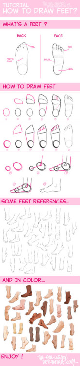 drawingden:tuto - how to draw feet? by the-evil-legacy