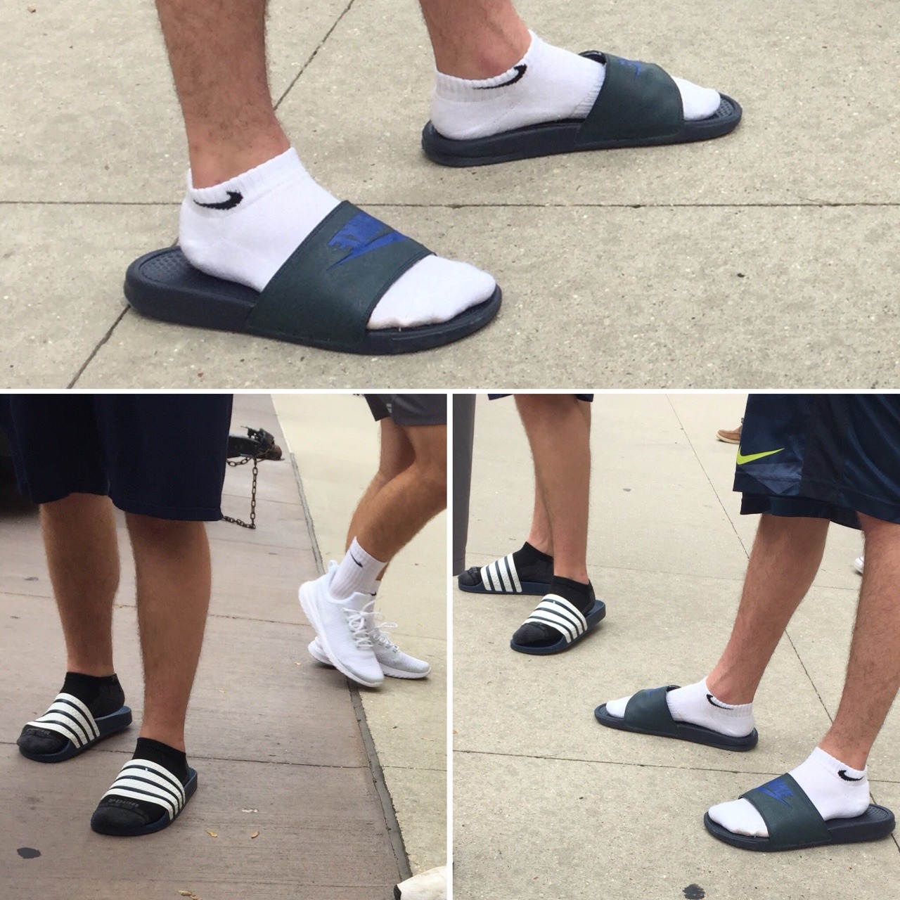 adidas slides with socks