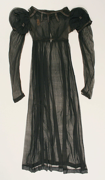 Fashion and Costume History – MOURNING, 1820s Dress, British, 1820 ...