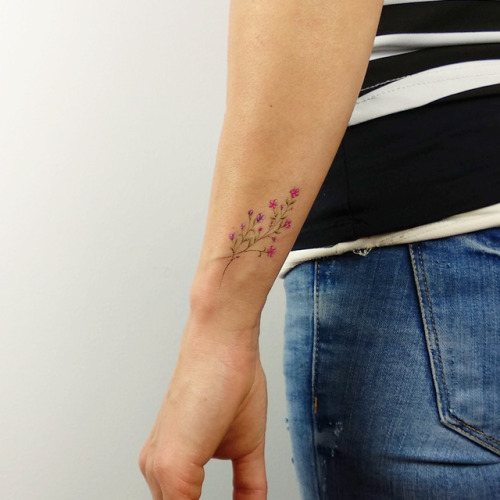 Gypsophila temporary tattoo designed by tattoo artist Mini Lau,... flower;gypsophila;minilau;nature;temporary