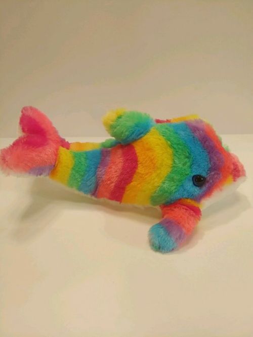 rainbow dolphin plush