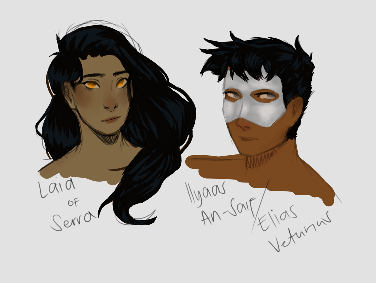 It's Leah — emnaraaaaa: Quick sketches of Laia and Elias from...