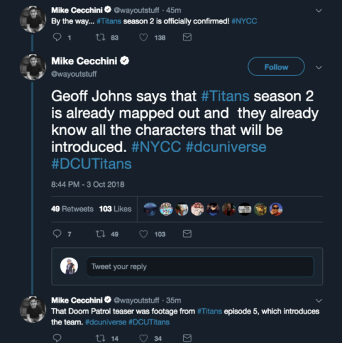 dailydcheroes:Titans renewed for Season Two ahead of it’s...