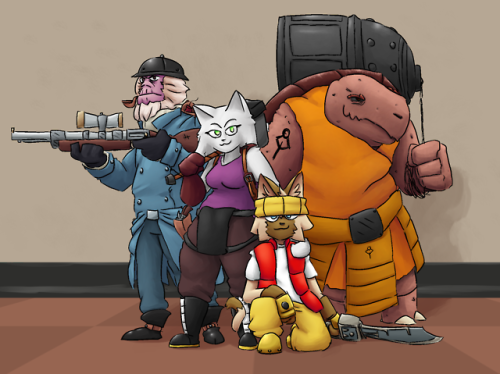 soubriquetrant:@zinco-sfw‘s gang of mercs, trying to look...