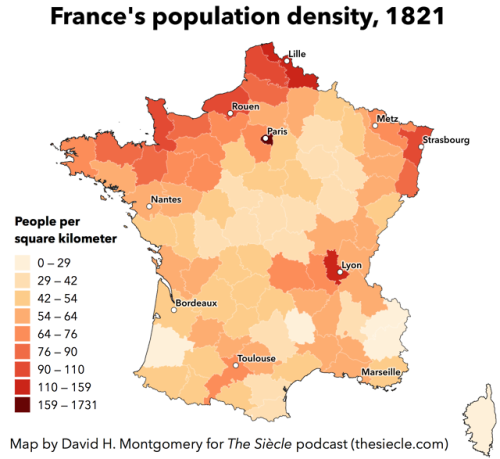 Frances Population Density In 1821 Maps On The Web 7001